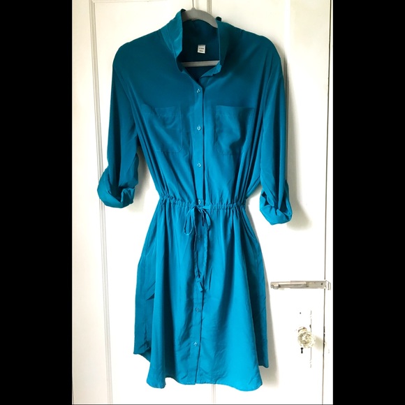 Old Navy Dresses & Skirts - Silky Teal Shirt Dress